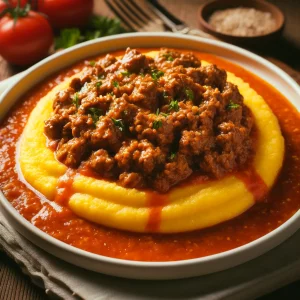 Polenta com Carne Moída